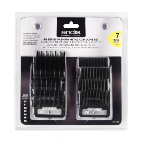 Andis BG Series Premium Metal Clip 7-Piece Comb Set (33640)