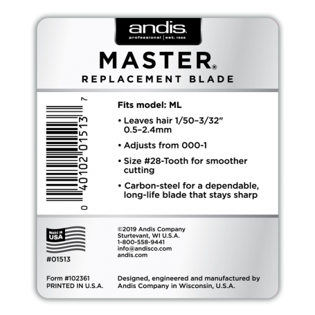 Andis Master 28-Tooth Replacement Blade (01513)