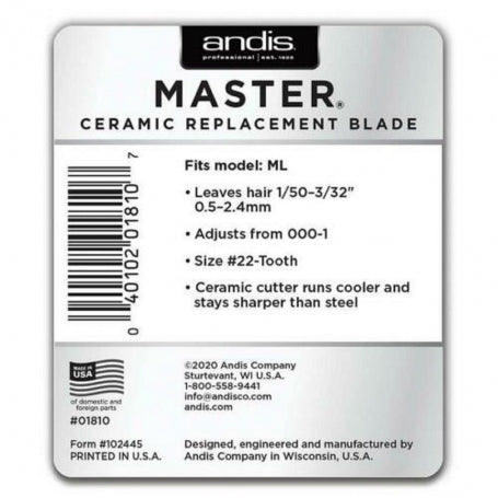 Andis Master Ceramic 22-Tooth Replacement Blade (01810)