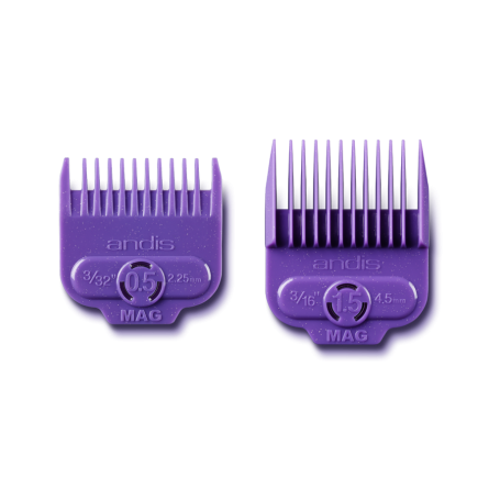 Andis Single Magnetic Dual Pack Comb Set - Size 0.5 & 1.5 (66560)