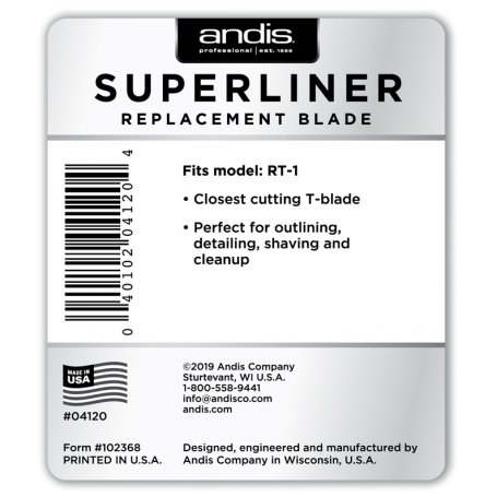 Andis Superliner Carbon Steel Close Cutting T-Blade (04120)