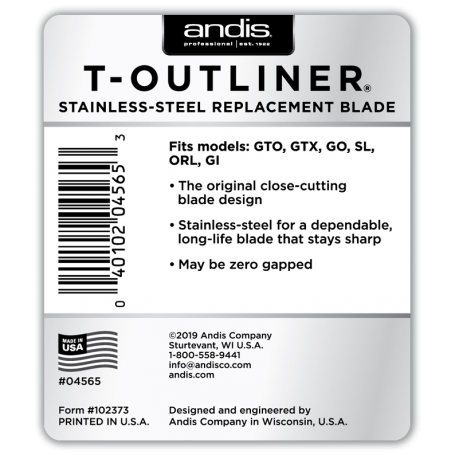 Andis T-Outliner Stainless Steel Replacement Blade (04565)