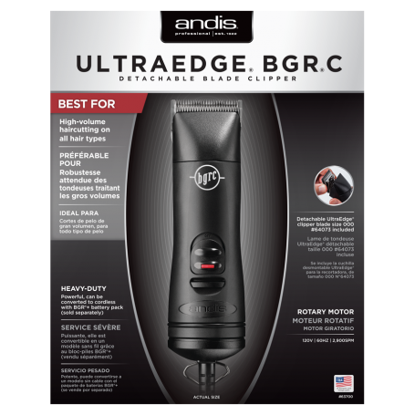 Andis UltraEdge BGRC Professional Detachable Blade Clipper - Black (63700)