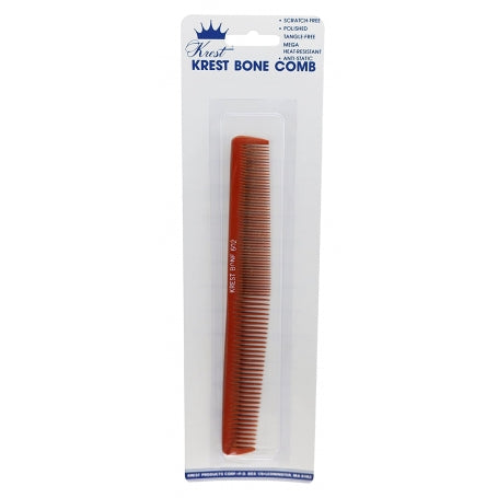 Krest Heat-Resistant Dual-Tapering Barber Bone Comb - 7 1/4" (BO602)