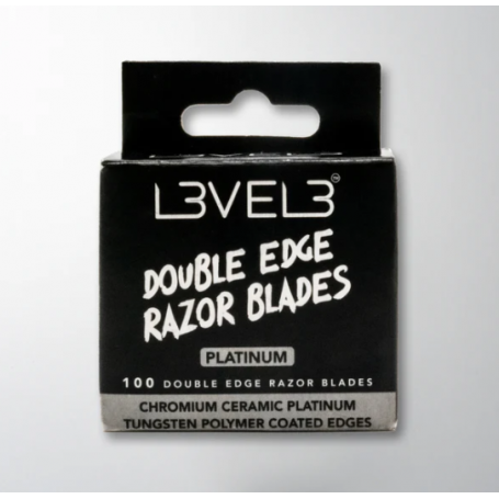 L3VEL3 Double Edge Chromium Ceramic Platinum Replacement Razor Blades - 100ct