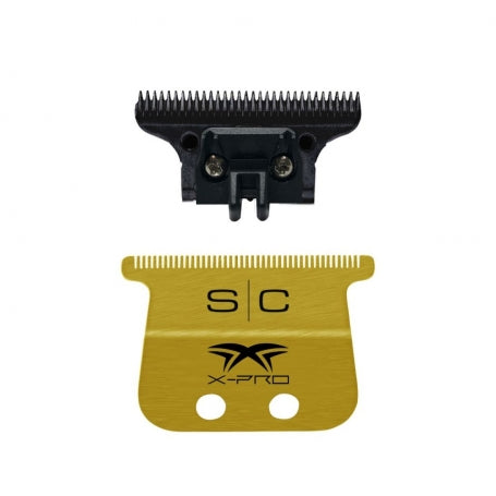 StyleCraft Wide Gold X-Pro Fixed Replacement Trimmer Blade w/DLC Deep Tooth Cutter (SC517G)