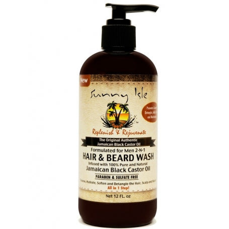 Sunny Isle Jamaican Black Castor Oil Formulated Just For Men 2-n-1 Hair & Beard Wash (360ml/12oz)